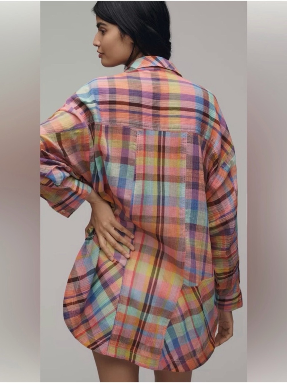 Pilcro from Anthropologie Multicolor Plaid Button-Up Tunic - Picture 3 of 3